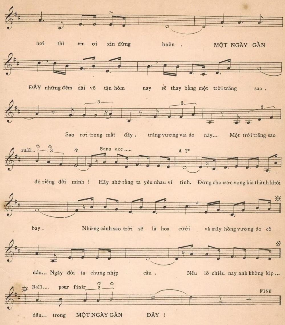 Sheet nhạc Một Ngày Gần Đây 2